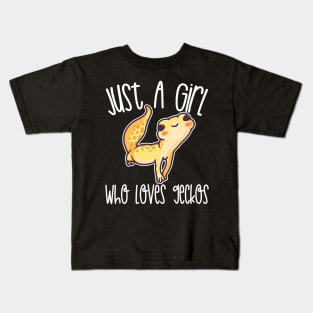Just A Girl Who Loves Geckos Gift design Kids T-Shirt